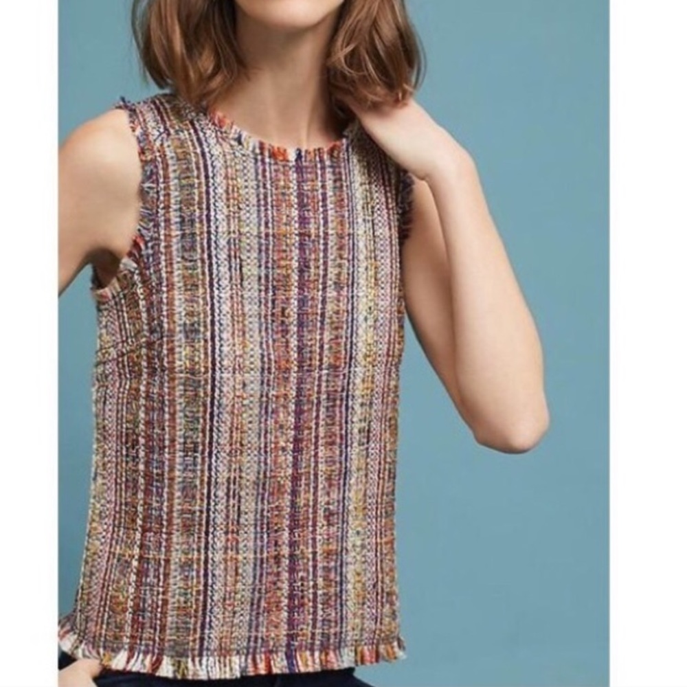 Maeve Anthropologie | Maron Sleeveless Tweed Top